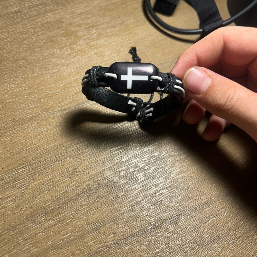 Black and White Cross Bracelet